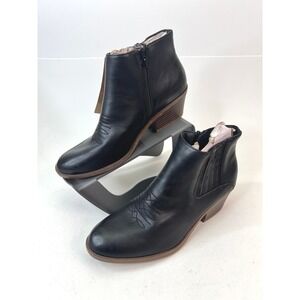 Frye and Co Jude Black Western Ankle Boots Womens Size 11M Embroidered Detail‎